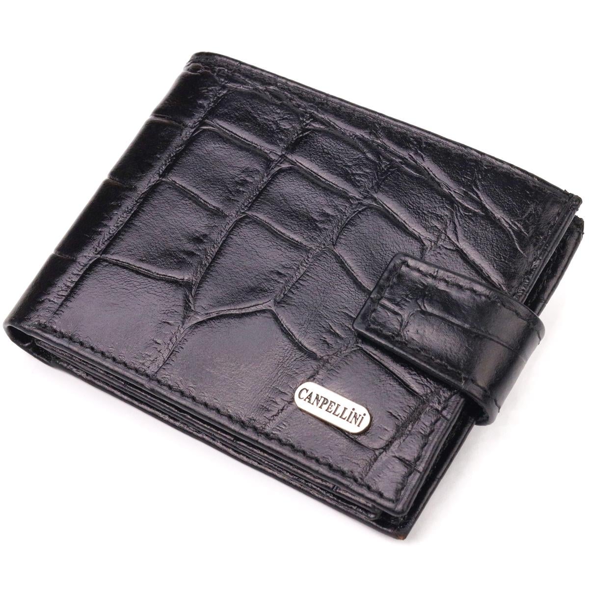 кошелек мужской из натуральной фактурной кожи Canpellini Purse 21511 Черный (55292)