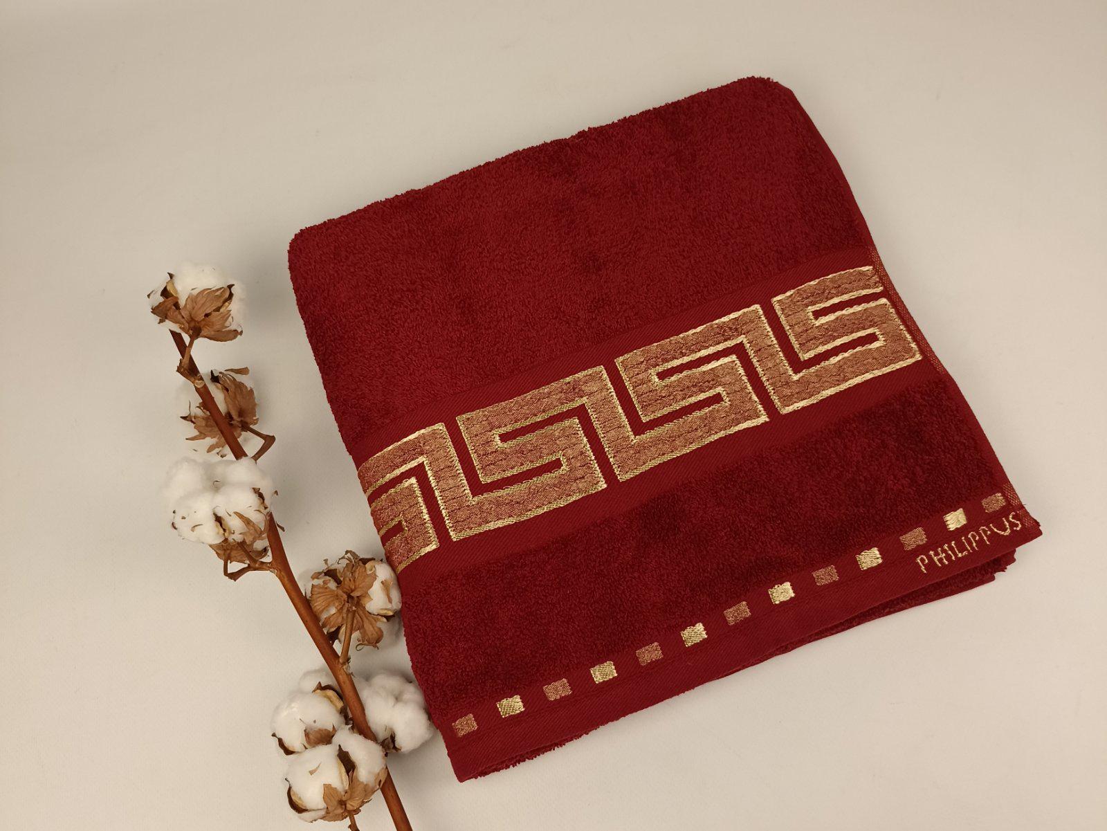 Полотенце Philippus Krinkil Greek Collesium Cotton 70х140 см Бордовый (Е261)