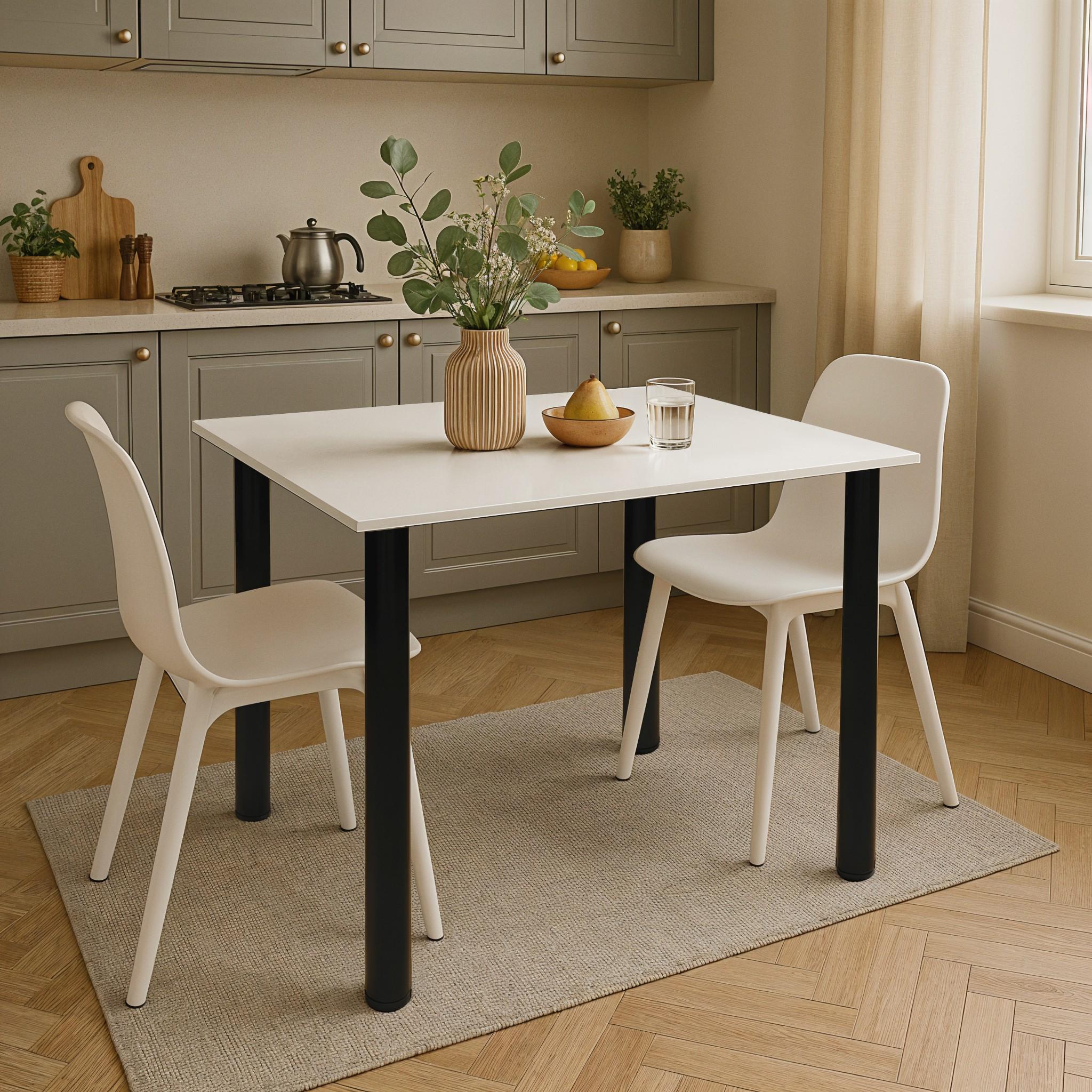 Обеденный стол Optima 1020х690х750 мм Белый/Черный - фото 1