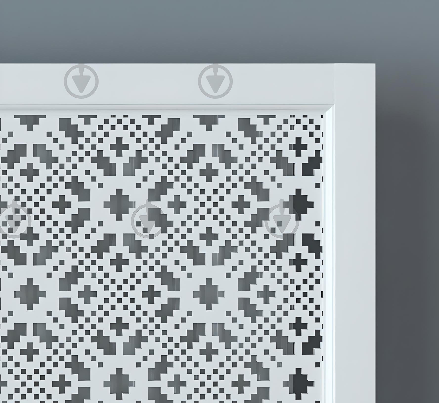 Экран-решетка декоративная на батарею отопления R74-F110 Белый (26394256) - фото 3 Экран-решетка декоративная на батарею отопления R74-F110 Белый (26394256) - фото 3