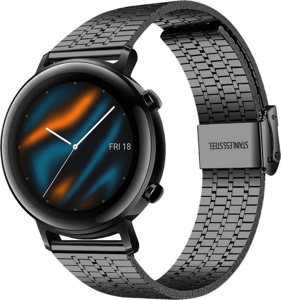 Браслет металлический Counic для Huawei Watch GT 2 42 мм Black (34026-2B)