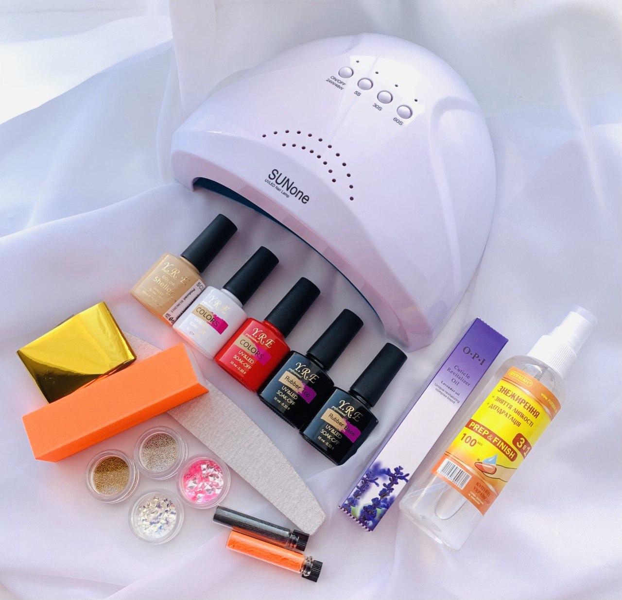 Набор для маникюра Super Sun с лампой Sun One/материалами и декором