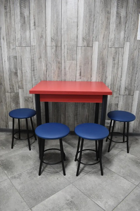 Стол раскладной и 4 табурета Оскар Черный (2522213734)