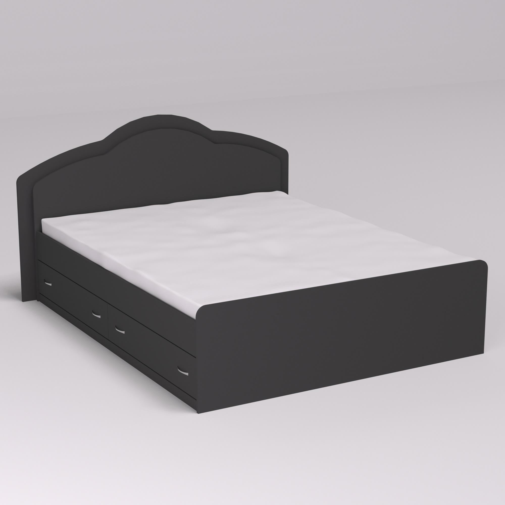 Кровать Диана двуспальная с 2-мя ящиками 2048х1610х1030 мм Антрацитовая (22111)