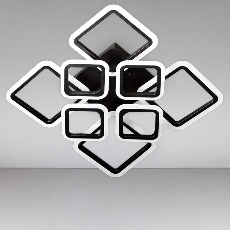 Стельова люстра LED з димером Light House SL-18183/4+4 BK 192W DIMMER 3000-6000 H140хL600хW610 мм Чорний