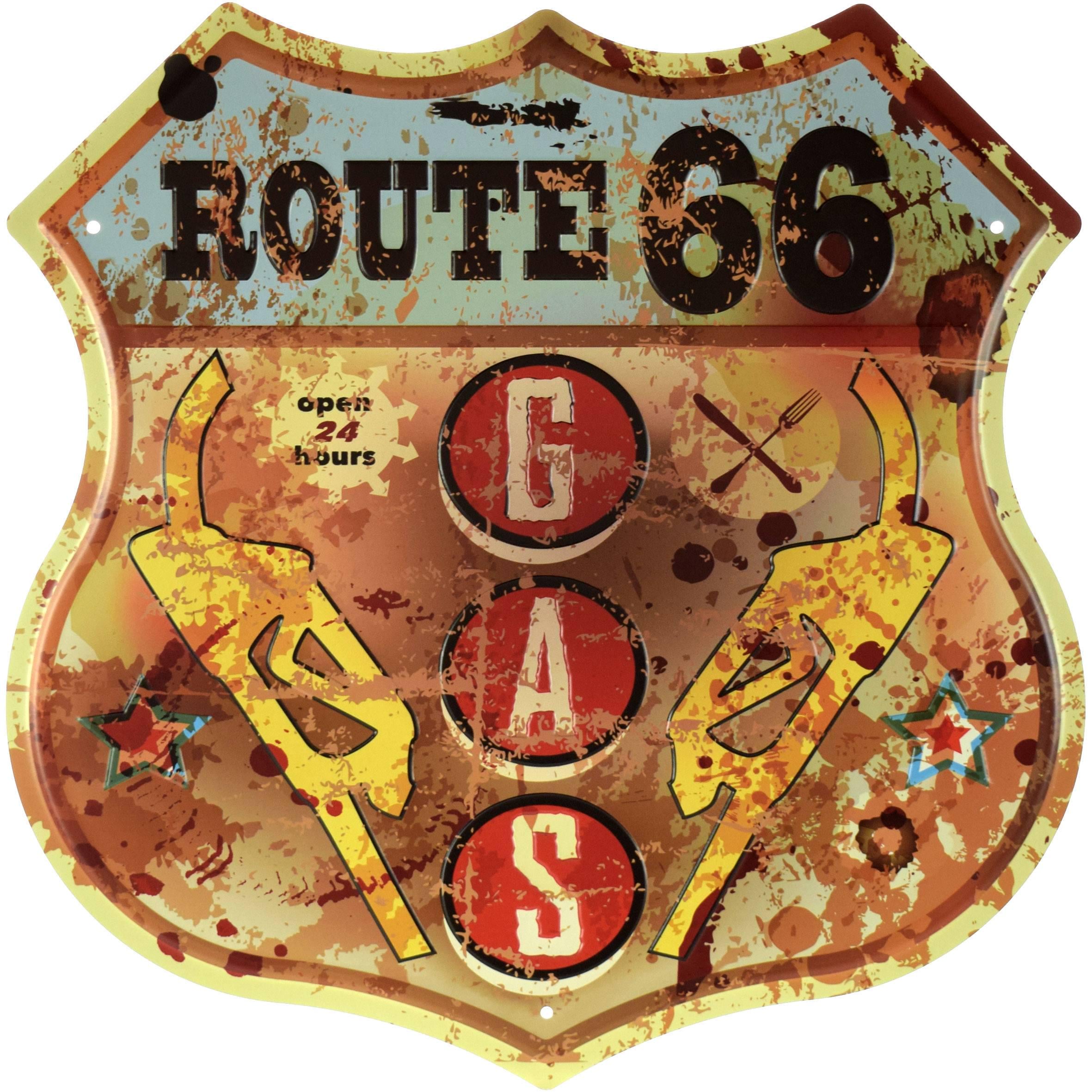 Табличка металева Route 66 Gas 30x30 см