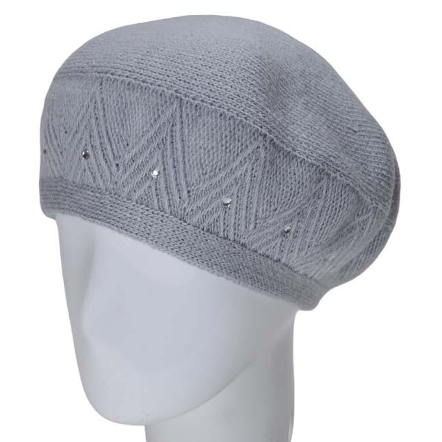 Берет женский Lirus Лайза двойной полушерстяной Серо-голубой (118929)
