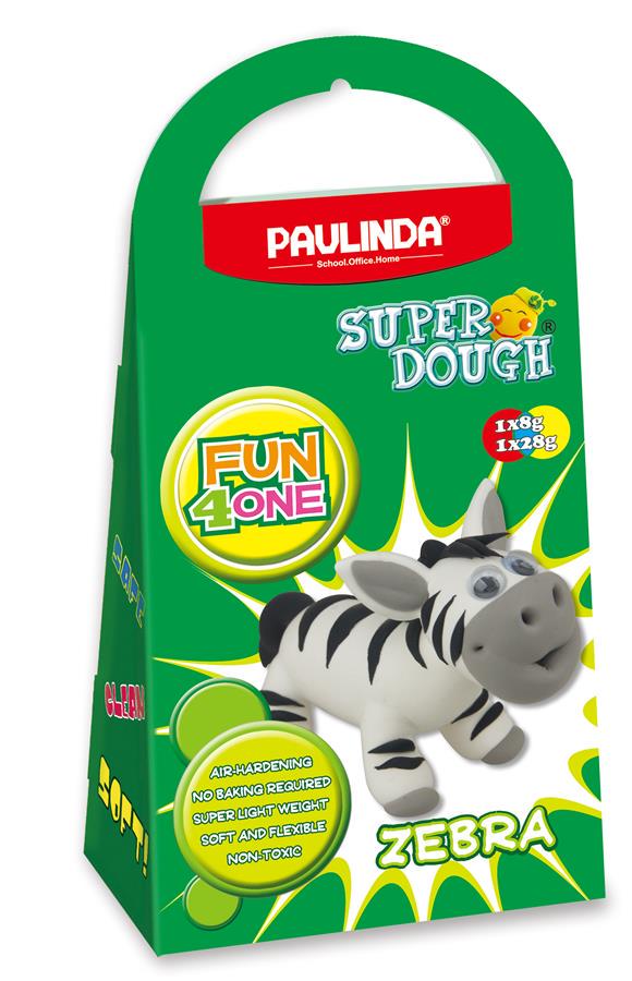 Маса для ліплення Paulinda Super Dough Fun4one з рухомими очима Зебра (PL-1563)