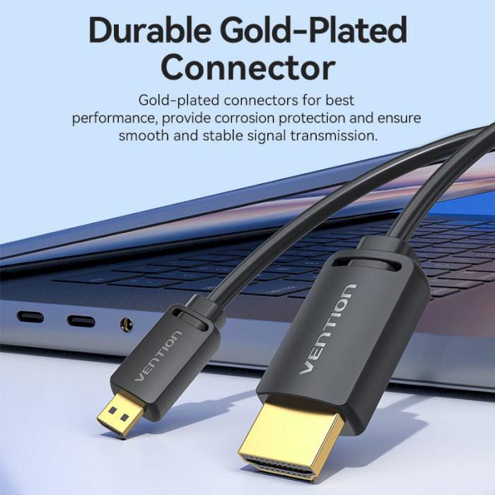 Кабель Vention HDMI M - Mini M 1,5 м V2.0 18Gbps HDR Dolby (AGHBG) - фото 6