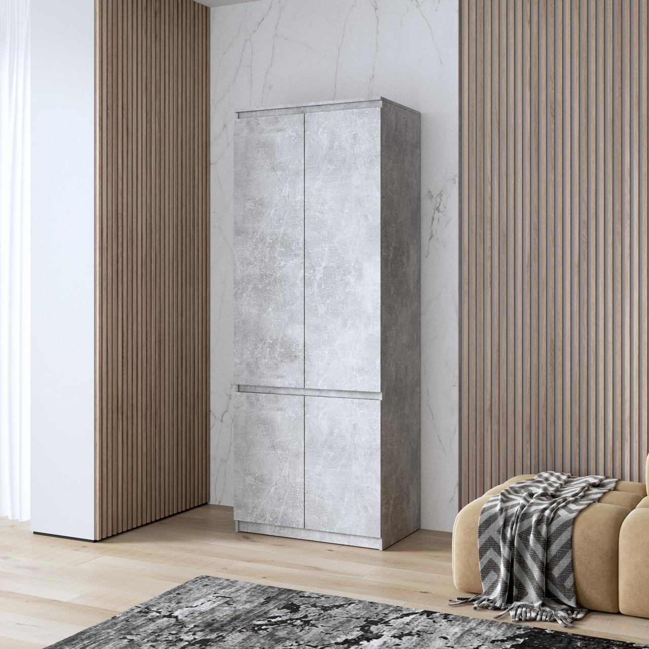 Шкаф для одежды Вайс R-24 802х500х2110 мм Бетон (30777633) - фото 1 Шкаф для одежды Вайс R-24 802х500х2110 мм Бетон (30777633) - фото 1