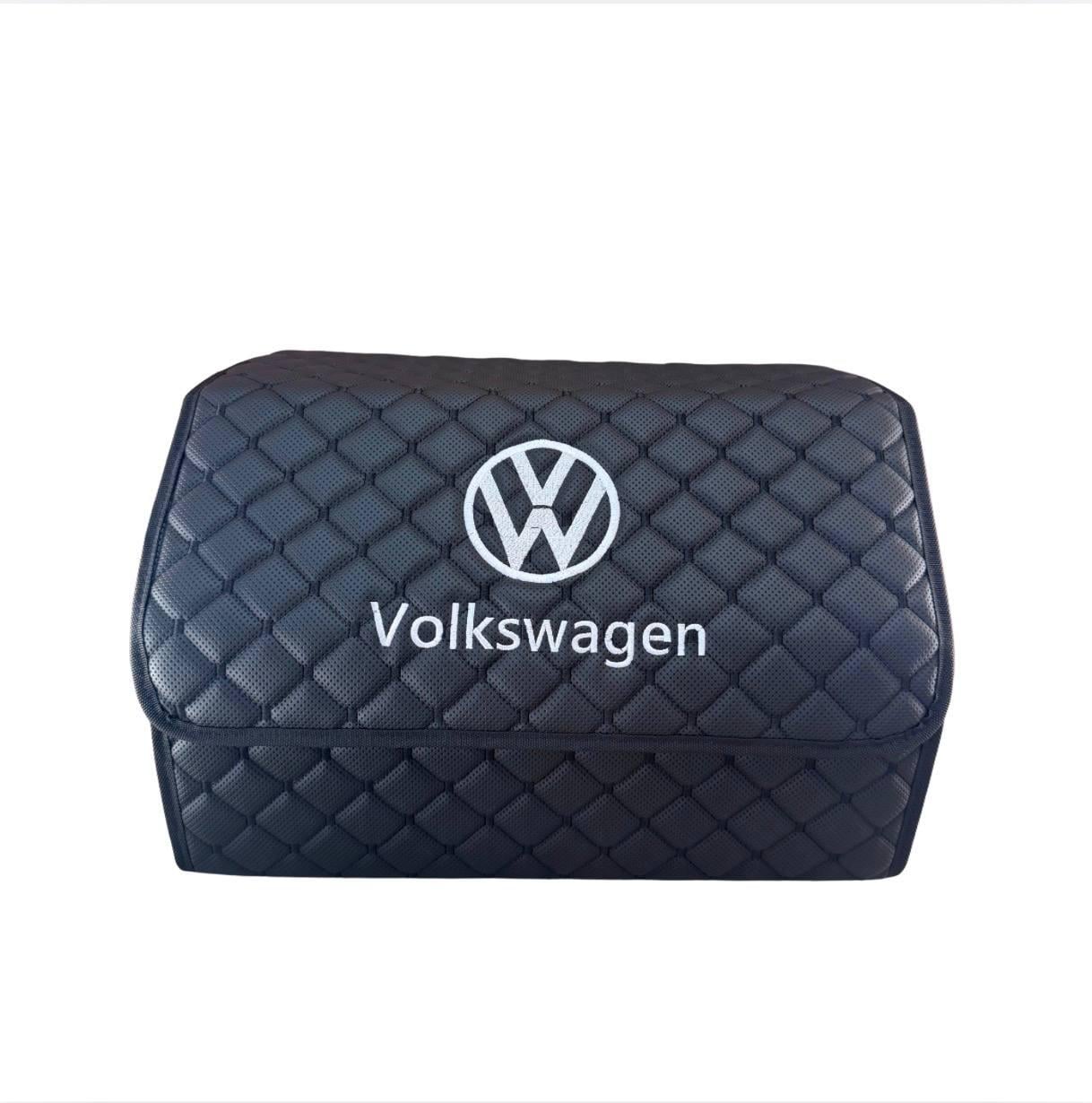 Органайзер в багажник автомобиля Volkswagen складной с логотипом Черный (FG1627)