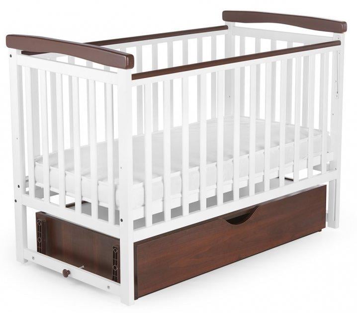 Ліжечко трансформер дитяче Bimbi з ящиком Білий з горіхом Ліжечко трансформер дитяче Bimbi з ящиком Білий з горіхом