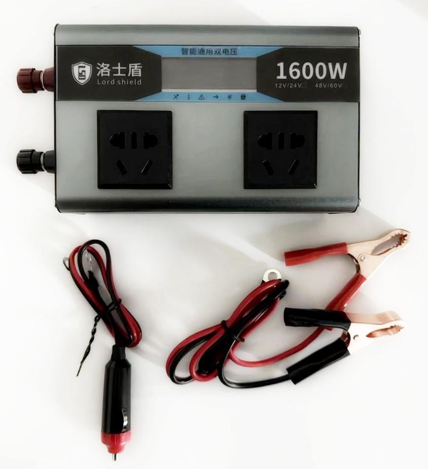 Інвертор перетворювач напруги з 12/24 V в 220 V 1600 W з USB та дисплеєм (INV1600)