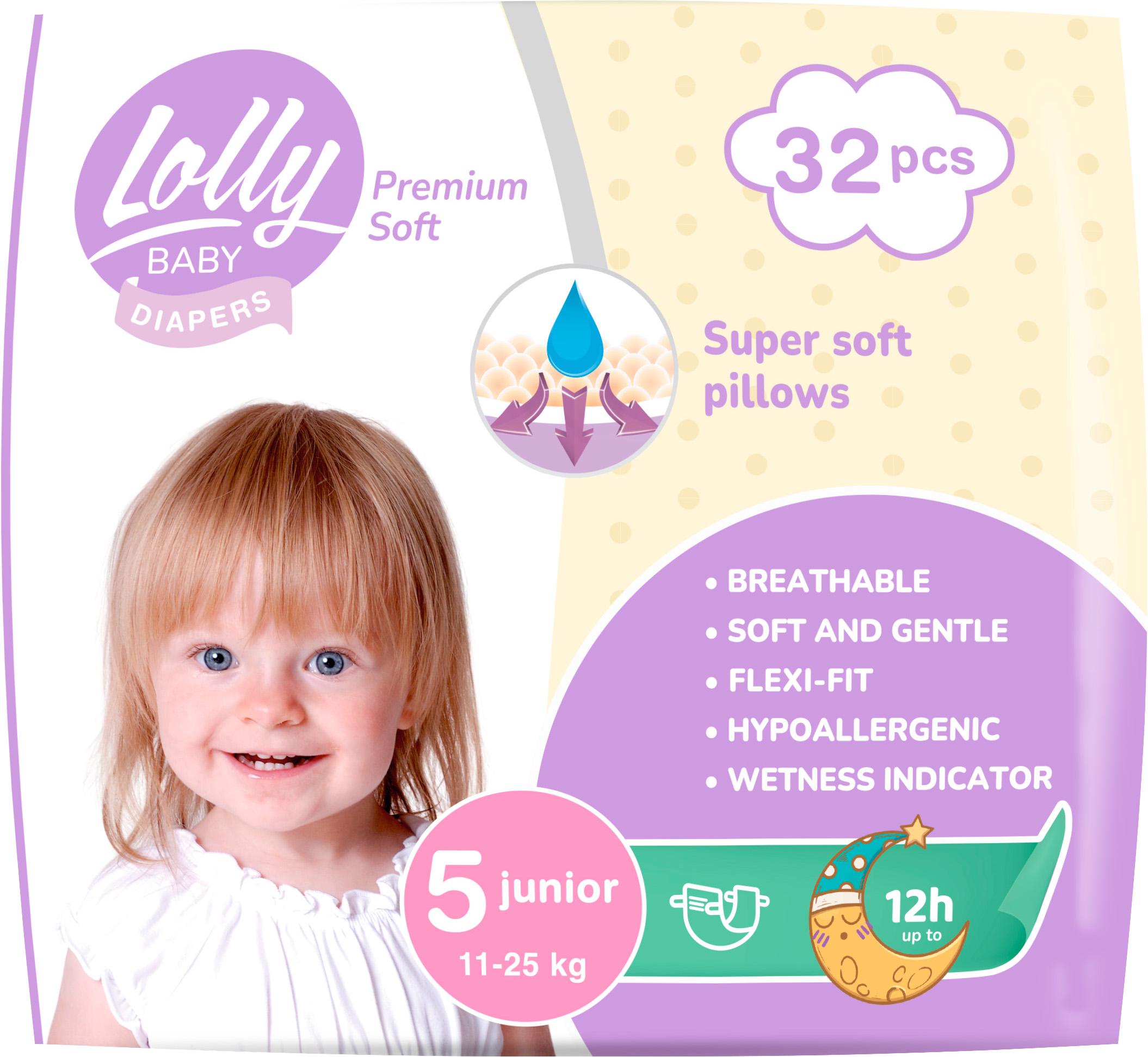 Підгузки дитячі Lolly Premium Soft 5 11-25 кг 32 шт. (14415)