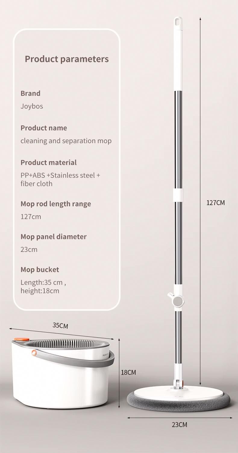 Набор швабра и ведро с отжимом Joybos Spin Mop S01 (JBS-XZTB-S1F1-JWT2P) - фото 7
