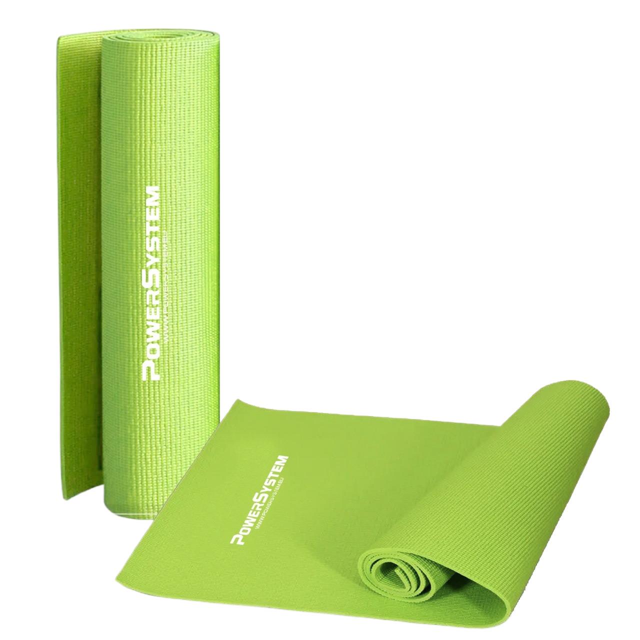 Коврик для йоги и фитнеса Power System PS-4014 PVC Fitness Yoga Mat Green 173х61х0,6 см (15272631) - фото 2