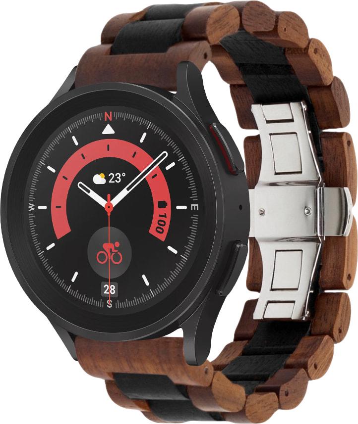 Ремешок деревянный WoodLock для Galaxy Watch 5 Pro Black/Brown (29194-26)