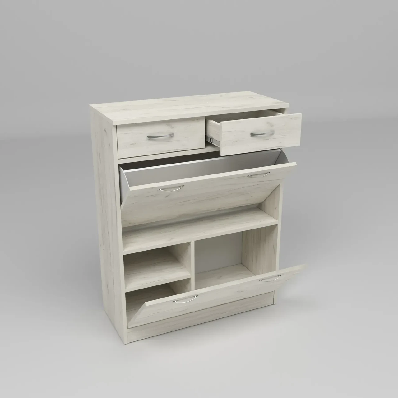 Тумба для взуття Kontinent №4 80х35х101 см Дуб Крафт Білий (52400930) - фото 3 Тумба для взуття Kontinent №4 80х35х101 см Дуб Крафт Білий (52400930) - фото 3