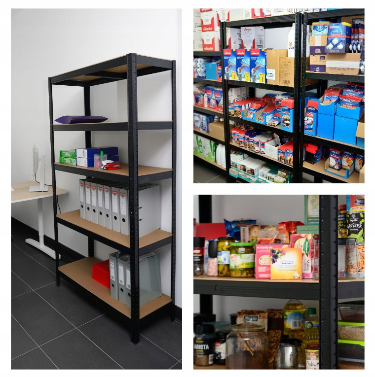 Стеллаж металлический 180х90х40 см 5 полок/до 175 кг на полку Черный (GWI7392) - фото 6