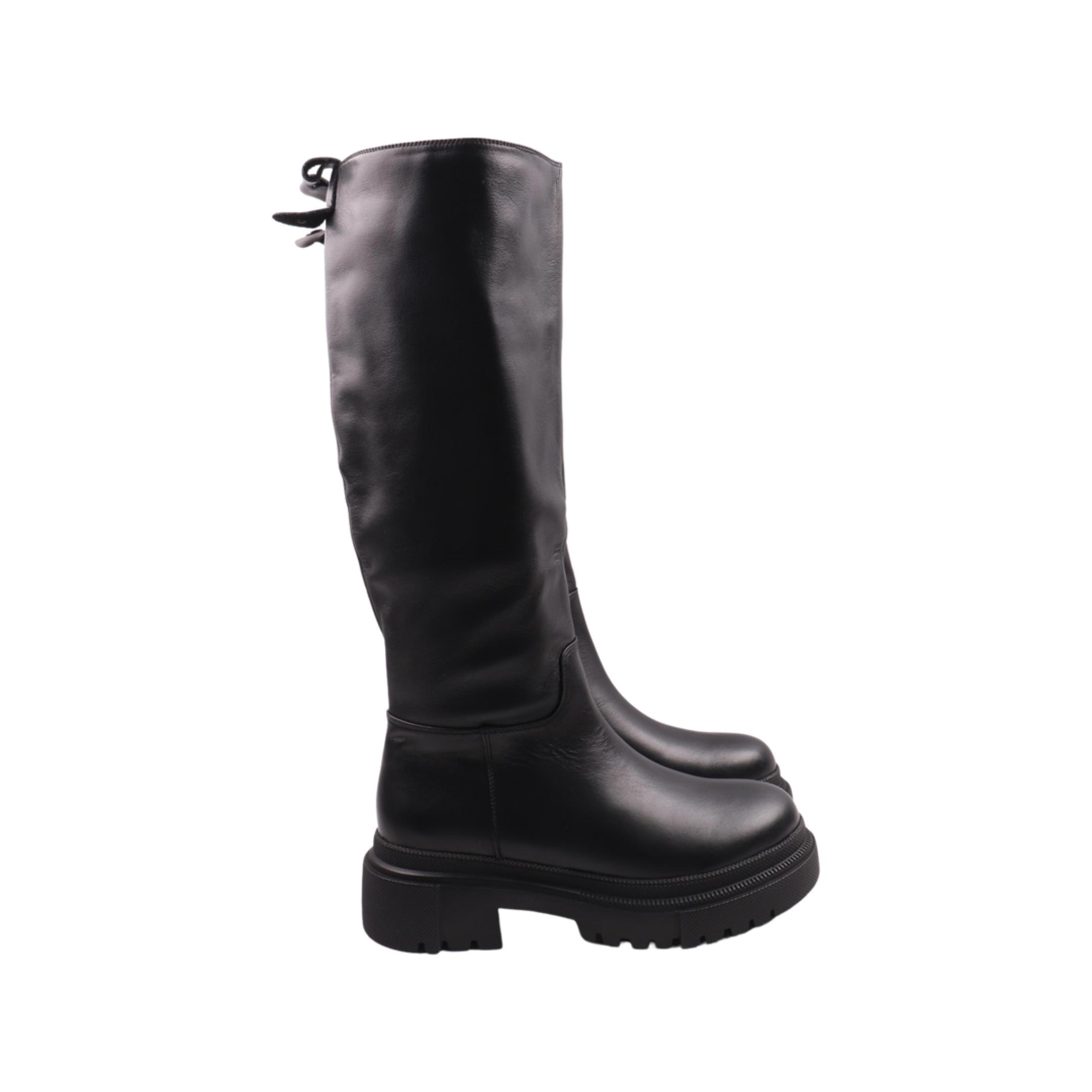 Сапоги женские Melanda из кожи р. 39 Черный (93-23DSC)