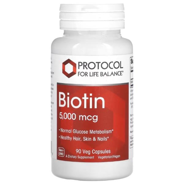 Микроэлемент Биотин Protocol for Life Balance Biotin 5000 мкг 90 вег. капс. (23713018)