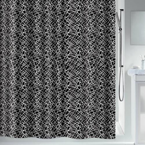 Шторка для ванной комнаты Spirella LINES Polyester 180х200 см Черный (10.20609)