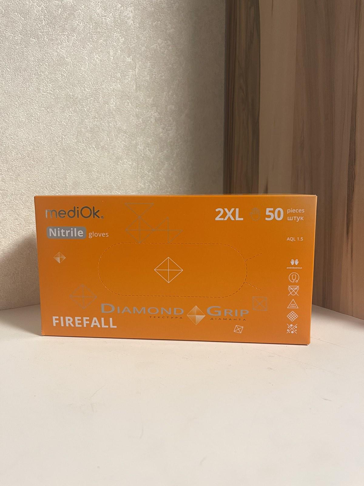 Рукавички нітрилові Mediok GRIP підвищеної міцності неопудрені 8,6 г 2XL 25 пар Orange (29753308)