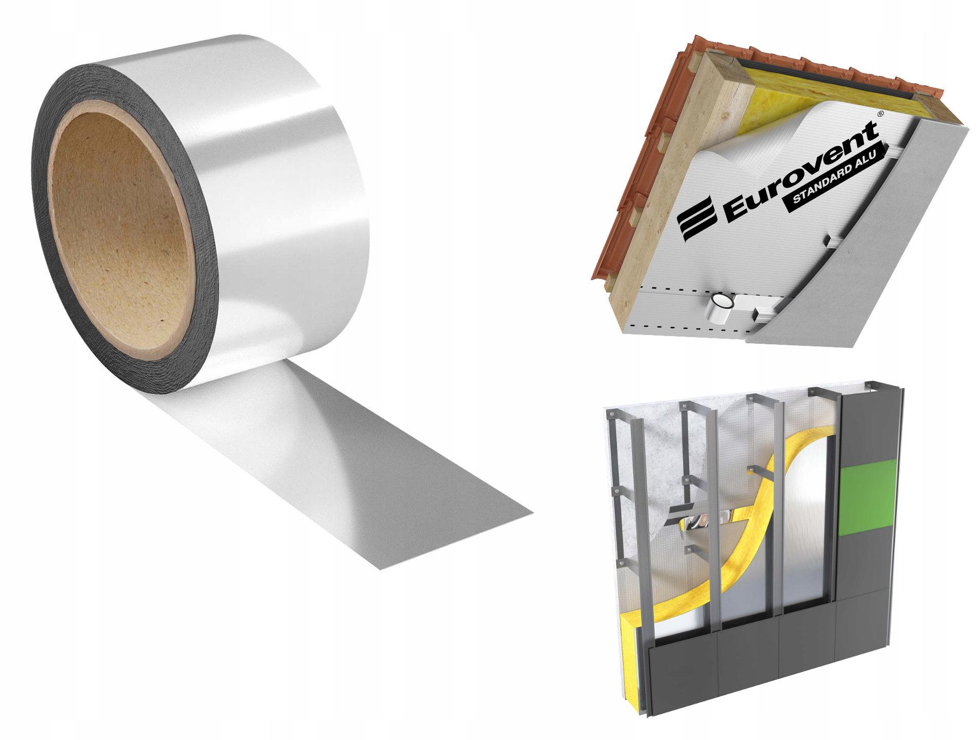 Лента алюминиевая для склеевания пароизоляции EUROVENT ALUFIX 50 мм 50 м (29437433) - фото 3 Лента алюминиевая для склеевания пароизоляции EUROVENT ALUFIX 50 мм 50 м (29437433) - фото 3