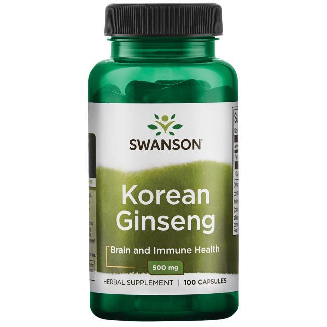 Комплекс для профілактики нервової системи Swanson Korean Ginseng 500 мг 100 Caps