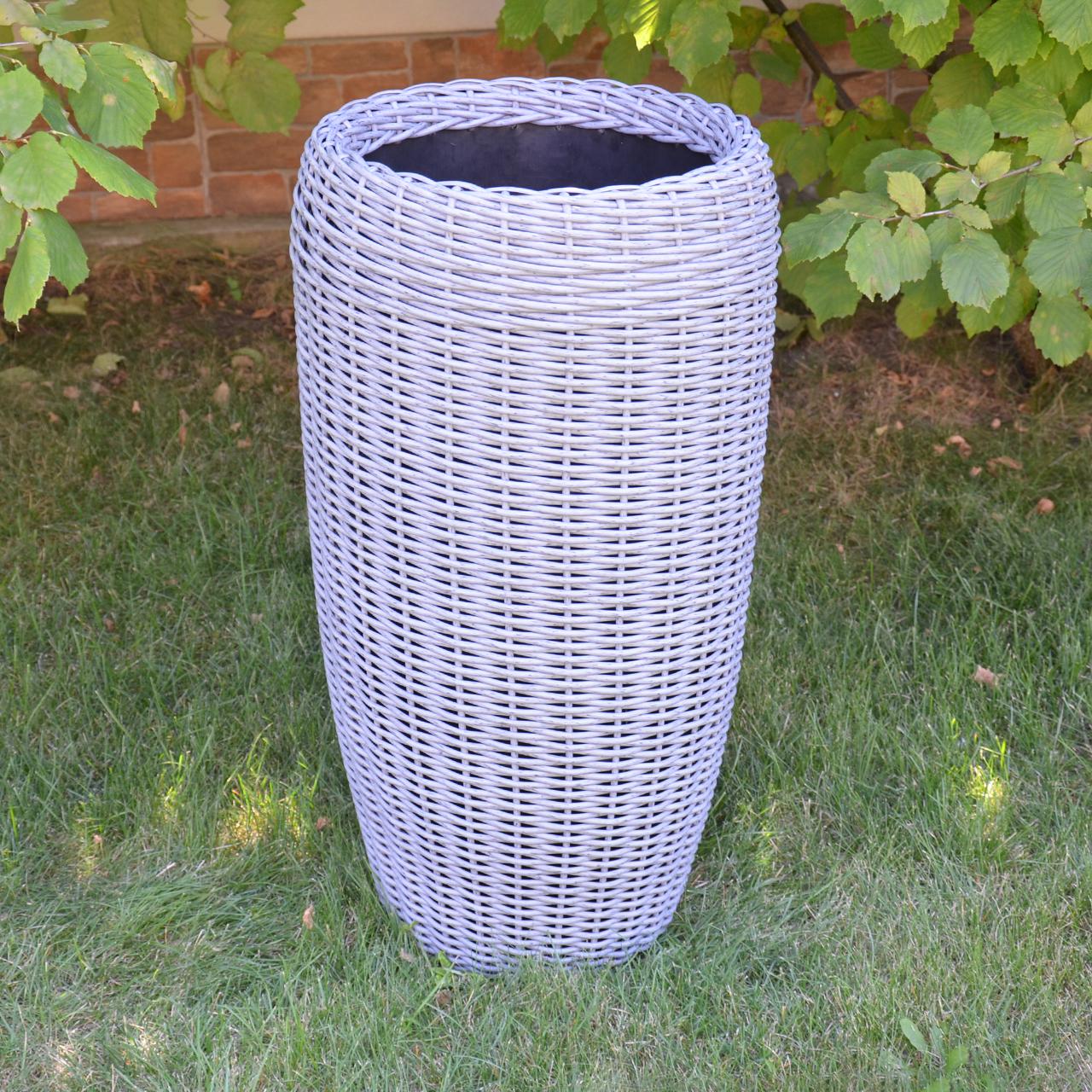 Кашпо високе для квітів та рослин з штучного ротангу/ручної роботи 20 л Сірий (24762850) - фото 4 Кашпо високе для квітів та рослин з штучного ротангу/ручної роботи 20 л Сірий (24762850) - фото 4