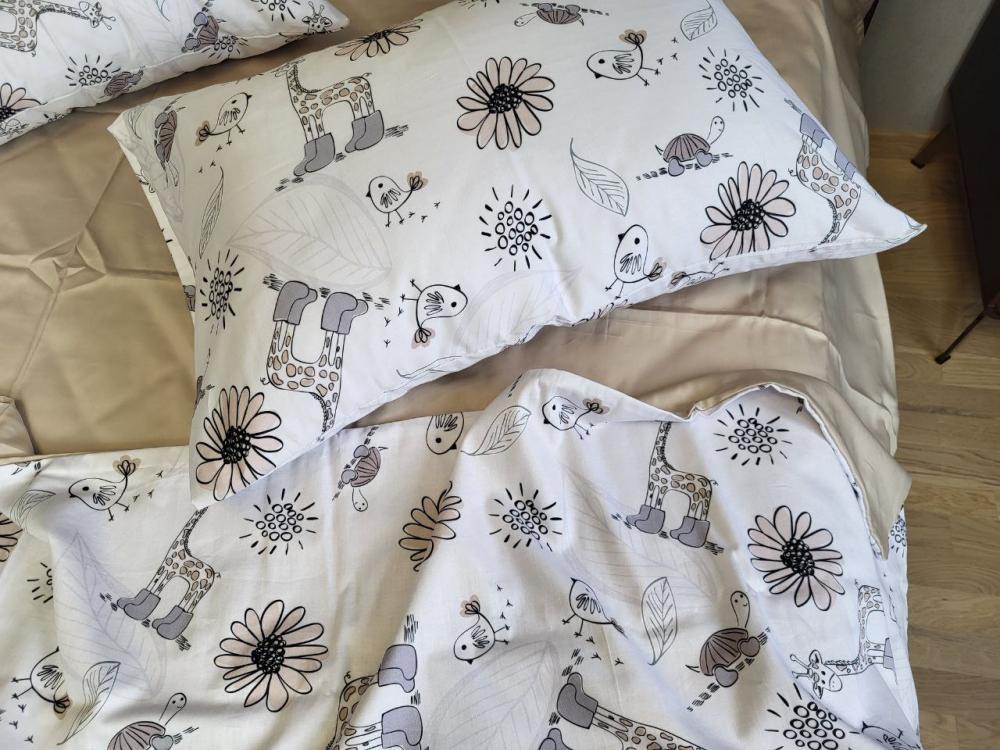 Комплект постельного белья Premium Zoo двуспальный на резинке сатин
