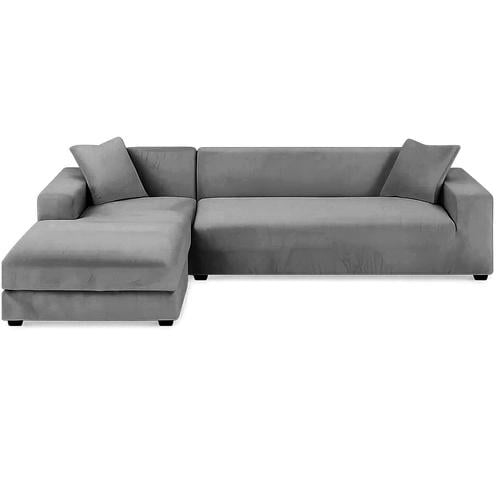 Чохол на кутовий диван Ruhhy 26181 еластичний 190-230 см Оксамит темно-сірий (28219895) Чохол на кутовий диван Ruhhy 26181 еластичний 190-230 см Оксамит темно-сірий (28219895)