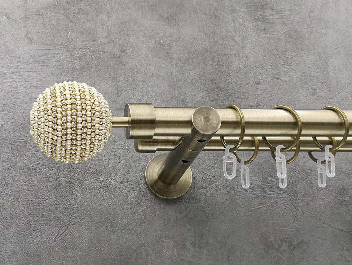 Карниз Quadrum Карера гладкая штанга двойной универсальный 25/19 мм 300 см Антик (262045786)