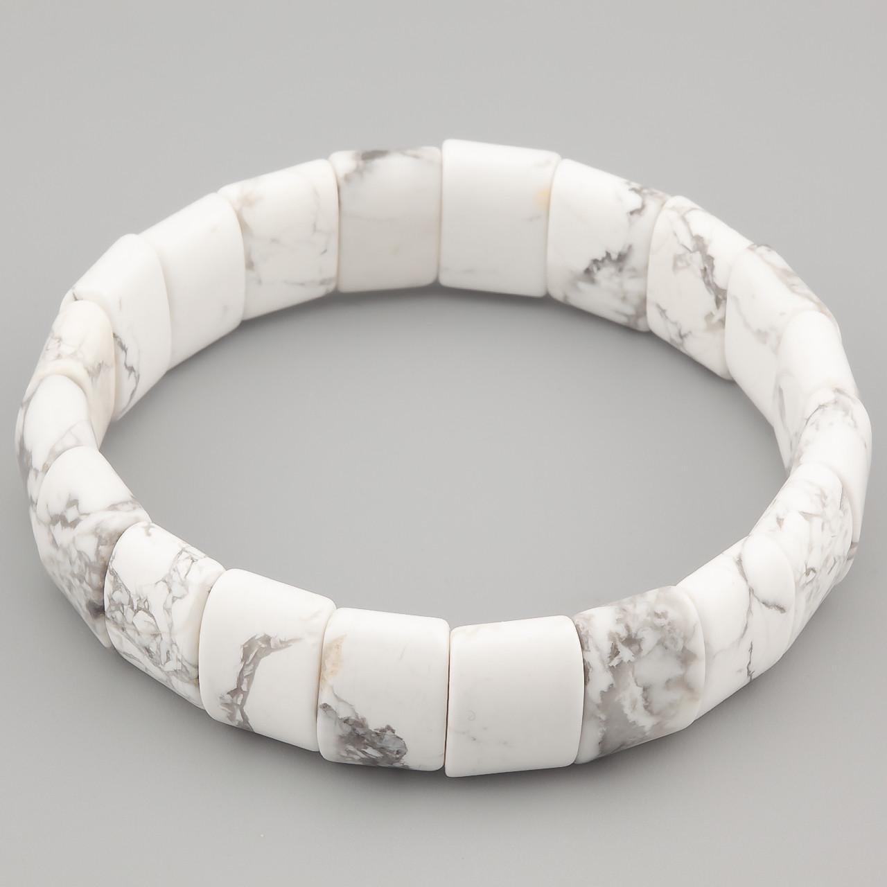 Браслет прямоугольное звено Кахолонг 15х10х6 мм 20 см 1 шт. (НК1585б02)