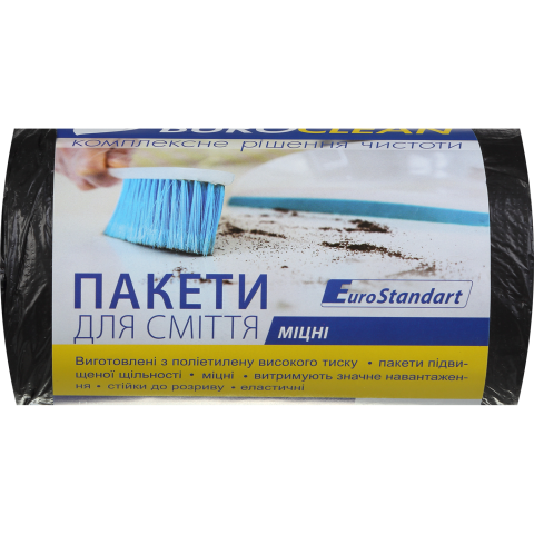Пакети для сміття BuroClean EuroStandart 35 л/100 шт. 11 мкм Чорний (10200022)