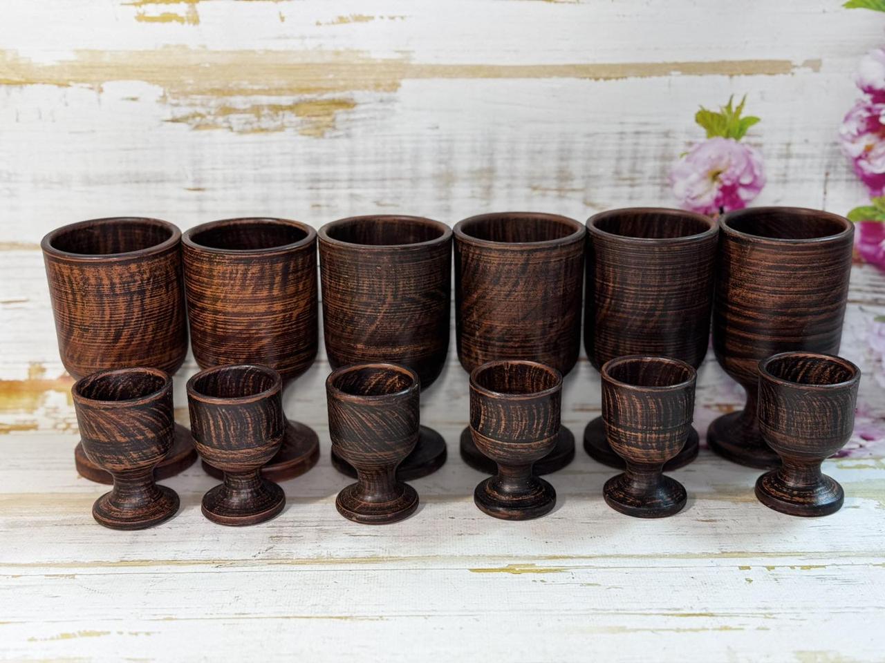 Набір глиняних фужерів 6 шт. 250 мл і чарок на ніжці 6 шт. 65 мл (2703267532) - фото 2 Набір глиняних фужерів 6 шт. 250 мл і чарок на ніжці 6 шт. 65 мл (2703267532) - фото 2