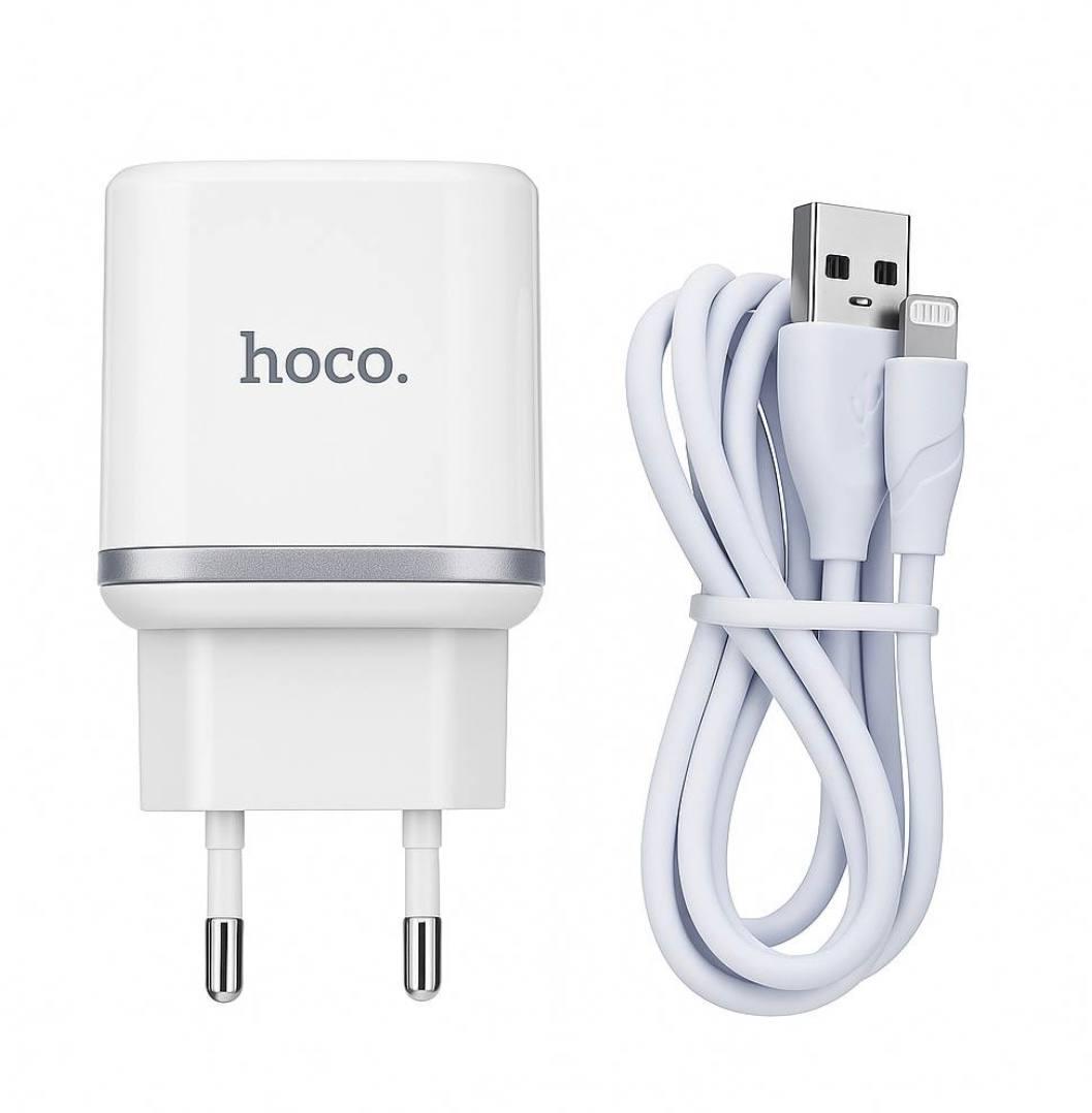 Зарядний пристрій для телефонів Hoco N4 2 USB 2,4 A USB to Lightning White (м00028) Зарядний пристрій для телефонів Hoco N4 2 USB 2,4 A USB to Lightning White (м00028)