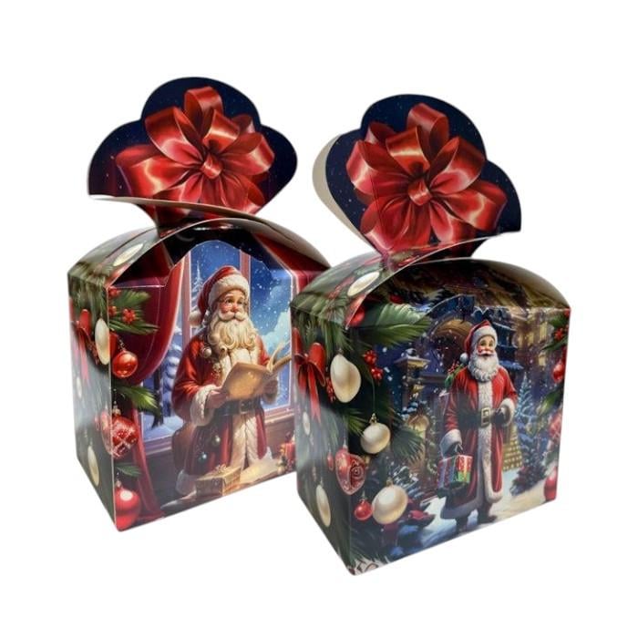 Набор картонных коробок Новогодние Санта Клаус самосборные для подарка 27,5х10,5х17,5 см 2 шт. (BT-1520)