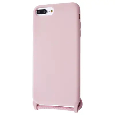 Силиконовый чехол CORD для iPhone 8 Plus/7 Plus с шнурком Пудровый