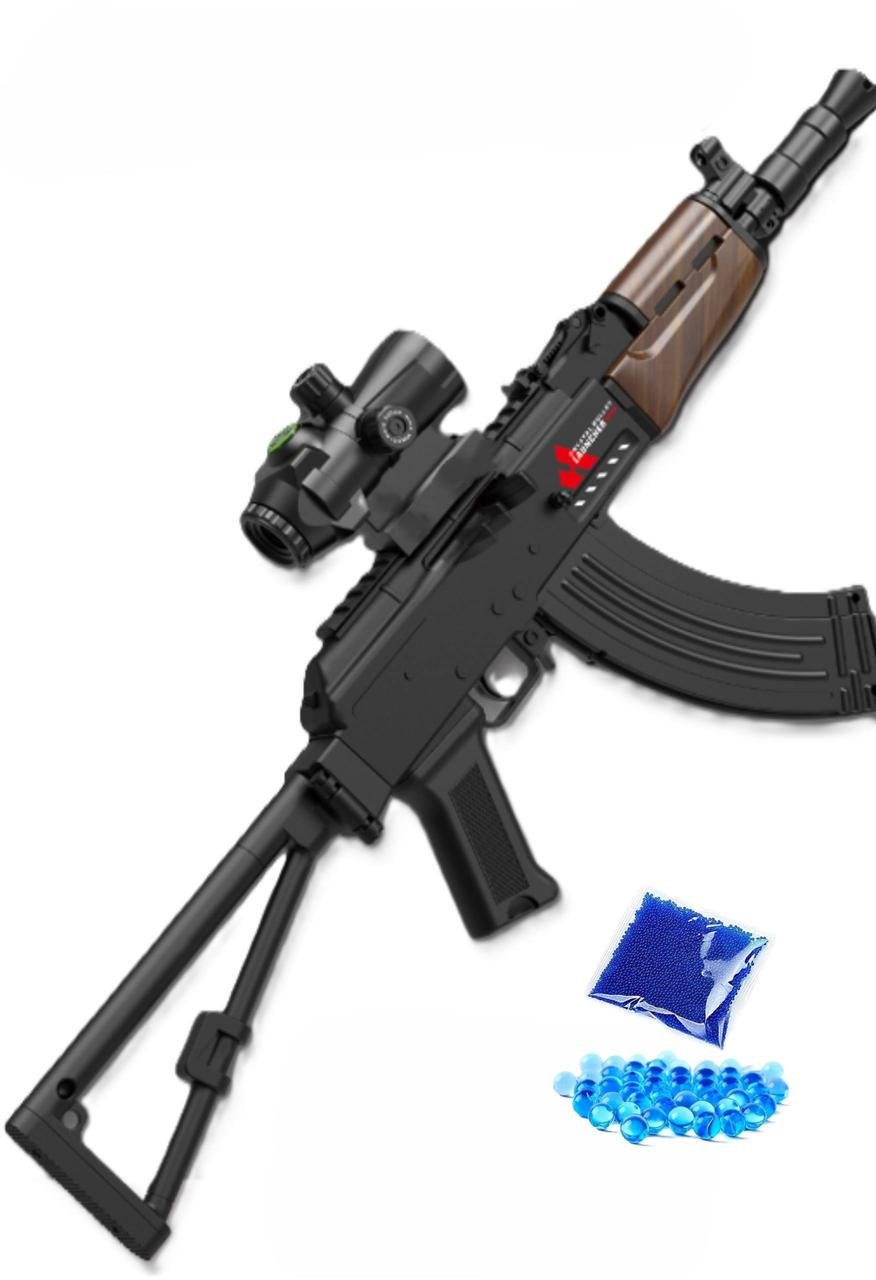 Автомат игрушечный Орбиган AK-74U на орбизах 70 см аккумуляторный и 10000 орбизов черный Автомат игрушечный Орбиган AK-74U на орбизах 70 см аккумуляторный и 10000 орбизов черный