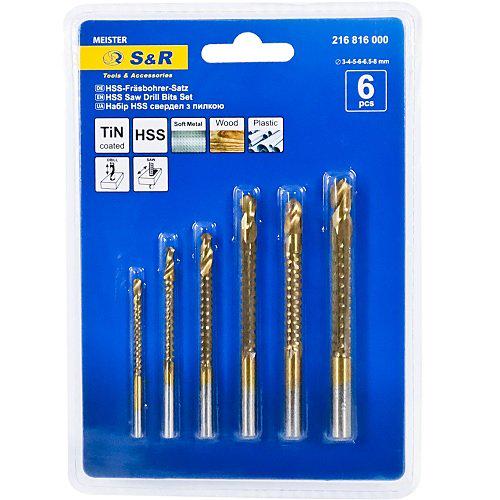 Набор сверл-фрез S&R Meister дерево 6 шт. (216816000) Набор сверл-фрез S&R Meister дерево 6 шт. (216816000)