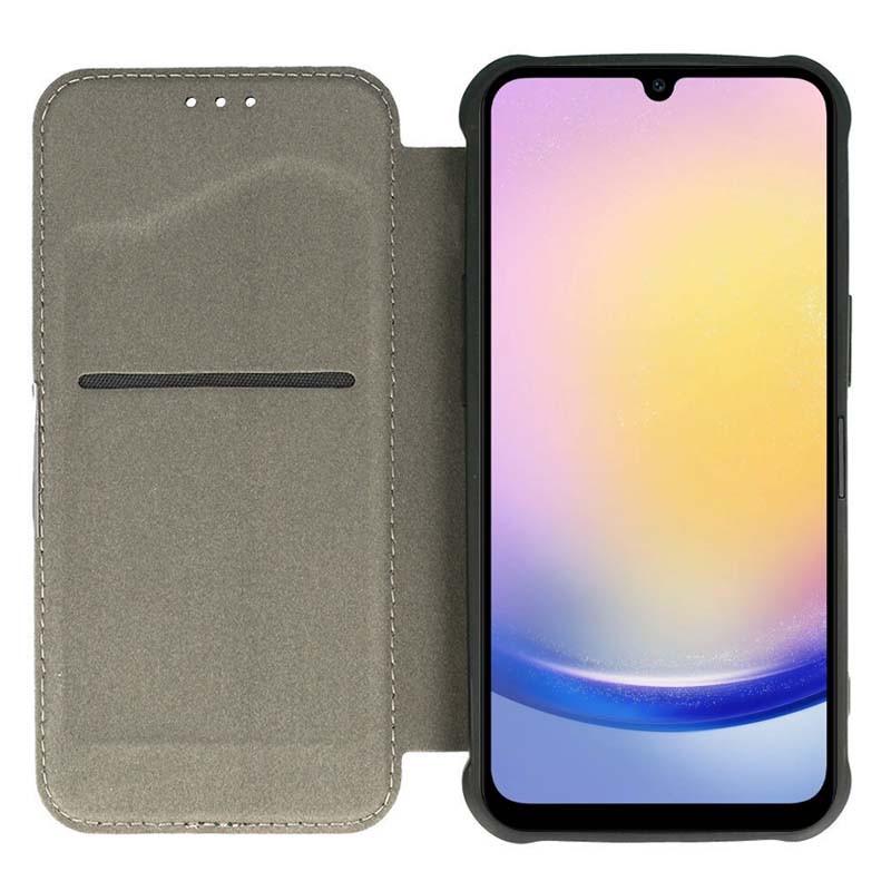 Противоударный кожаный чехол книжка GETMAN Razor (PU) для Samsung Galaxy A15 4G/5G / M15 5G Carbon - фото 4