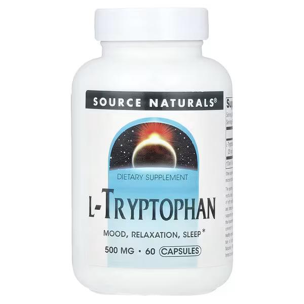 Аминокислота Л-Триптофан Source Naturals L-Tryptophan 500 mg 60 Capsules