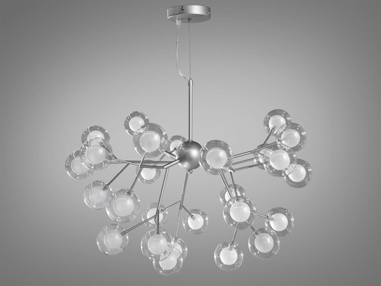 Люстра подвесная Светлячок 27 ламп Хром сатин (887-27B SL) - фото 1 Люстра подвесная Светлячок 27 ламп Хром сатин (887-27B SL) - фото 1