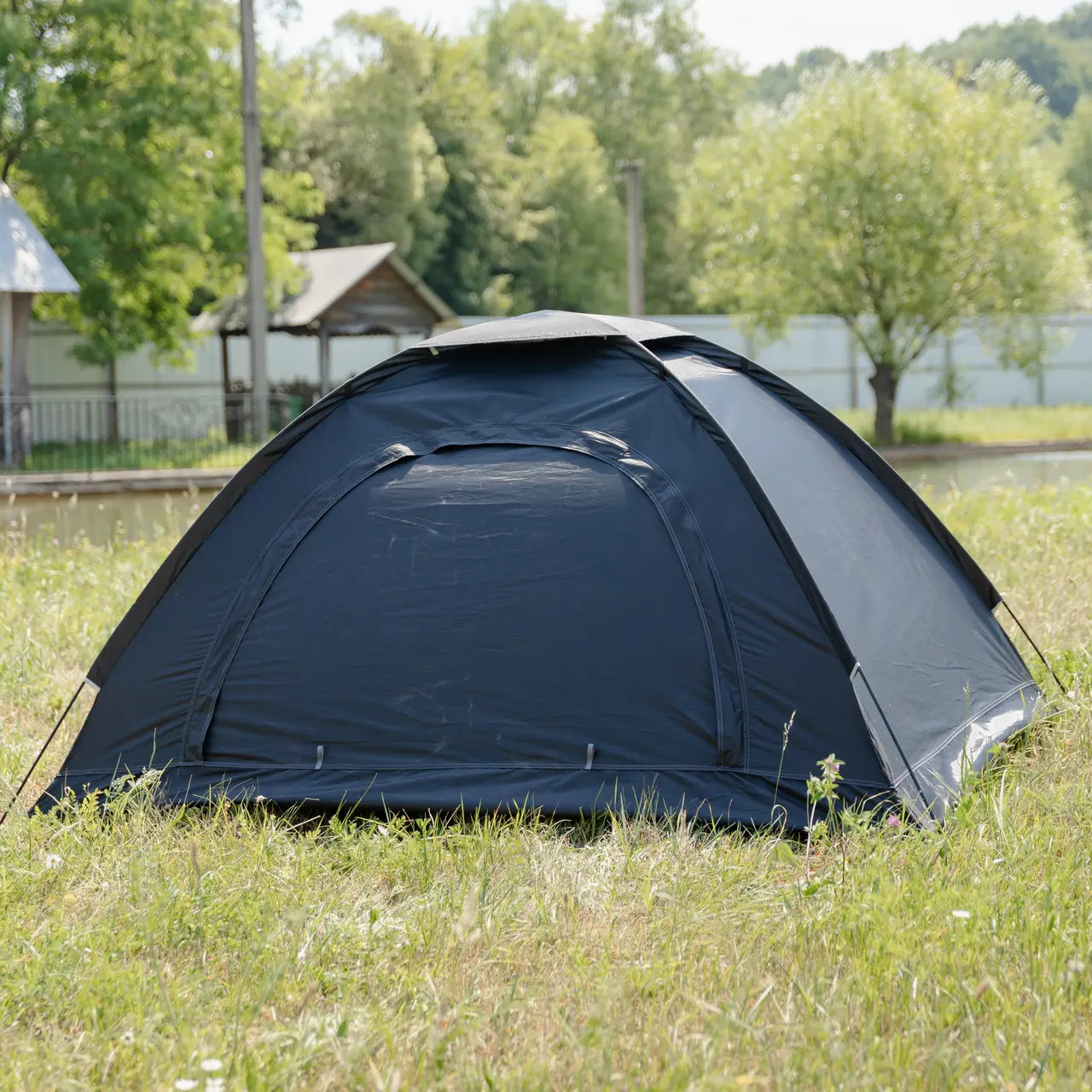 Палатка туристическая 2-местная 200х150х120 см Черный (bb647d40) - фото 5