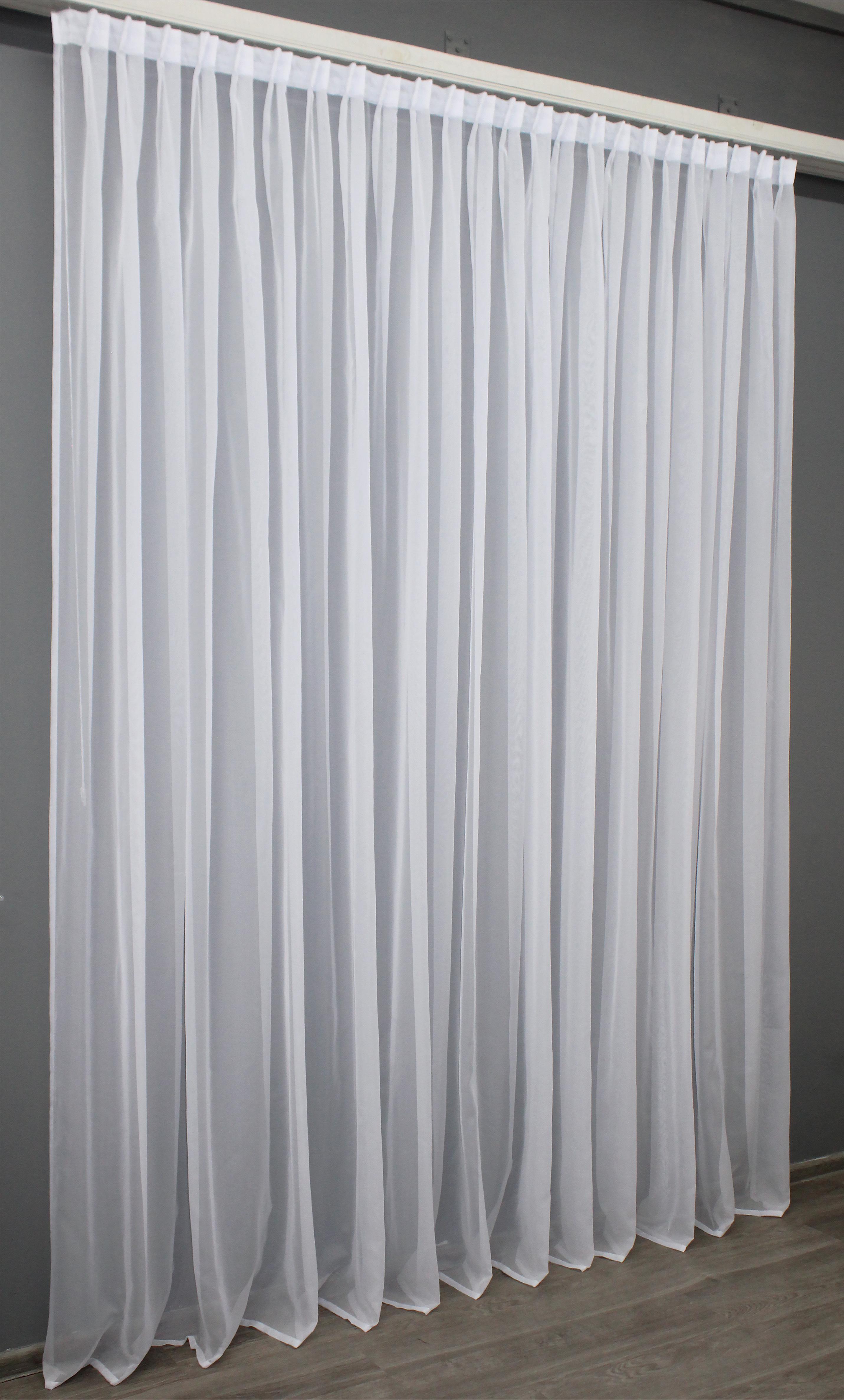 Тюль с тесьмой бантовой VR-Textil н101 шифон однотонный 500х270 см Белый (44-022) - фото 2 Тюль с тесьмой бантовой VR-Textil н101 шифон однотонный 500х270 см Белый (44-022) - фото 2