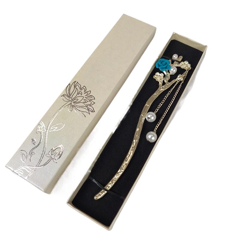 Шпилька-палочка для волос Цветы в подарочной коробке R8120 8116 Золотистый (29327474)