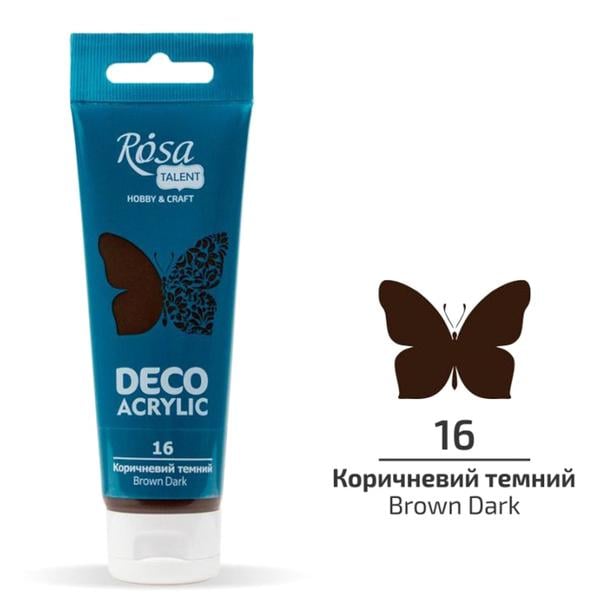 Акрилова фарба для декору ROSA Talent 16 75 мл Коричневий темний матовий (322216) - фото 1 Акрилова фарба для декору ROSA Talent 16 75 мл Коричневий темний матовий (322216) - фото 1