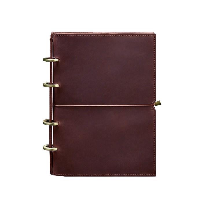 Блокнот шкіряний А5 на кільцях Софт-бук 9.0 в м'якій обкладинці Бордовий (A-026829) - фото 7