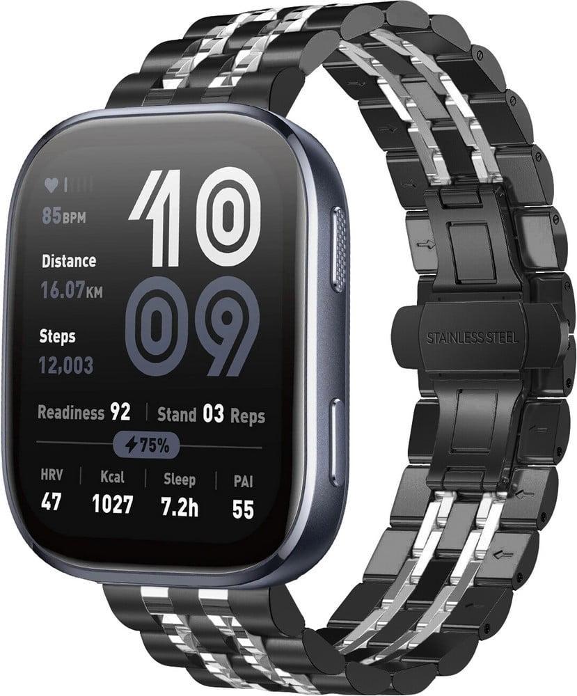 Браслет металлический Spinye Line для Amazfit Bip 6 Black Silver (40529-03)